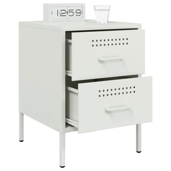 vidaXL Sängbord 2 st vit 36x39x50,5 cm stål 842933