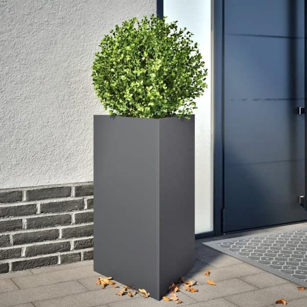 vidaXL Triangulär planteringslåda antracit 50x43x75 cm stål 851175