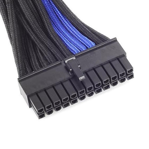 SilverStone SST-PP07-MBBA - 30 cm moderkort 24-stift till 24-stifts ärmförlängningskabel, svart blå