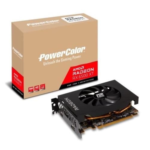 POWERCOLOR AXRX 6500XT 4GBD6-DH GRAFIKKORT AMD RADEON RX 6500 XT Svart