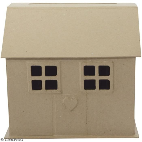 Pappersmache urna - DECOPATCH - Dekorativt hus - 26 x 24,5 x 15 cm - För vuxna - Blandat