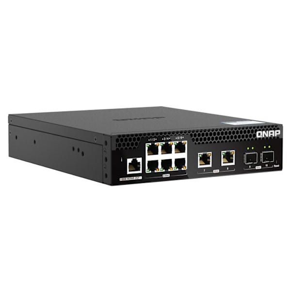 QNAP QSW-M2106R-2S2T nätverksswitch - 6 2,5 Gbps-portar - 2 SFP+-portar Svart