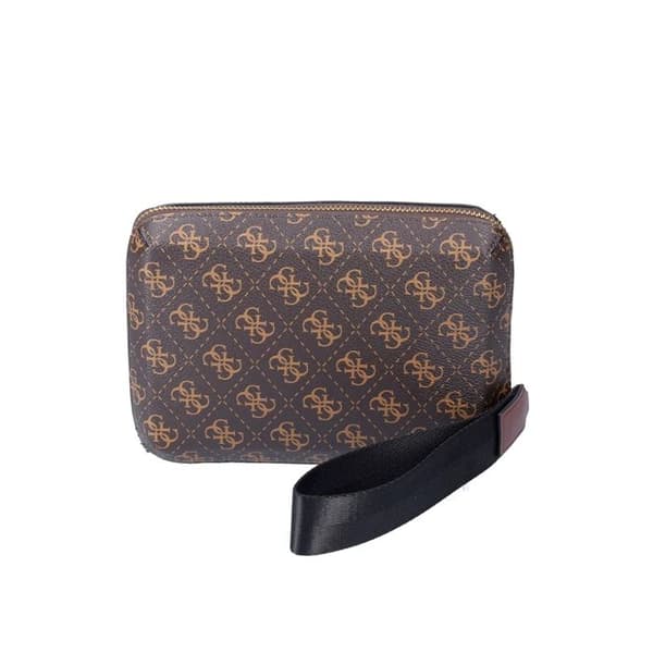 Trousse Guess Herr Modena logotyp 4G Brun läder brun