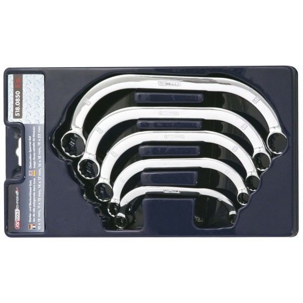 5 st halvmåne-ringnyckelsats 10x12 - 11x13 - 14x17 - 16x18 - 19x22 mm KS TOOLS 518.0850