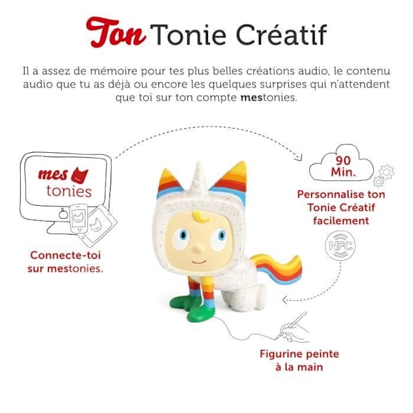 tonies® - Creative Tonie Figure - Unicorn - Audio Figure för Toniebox Vit