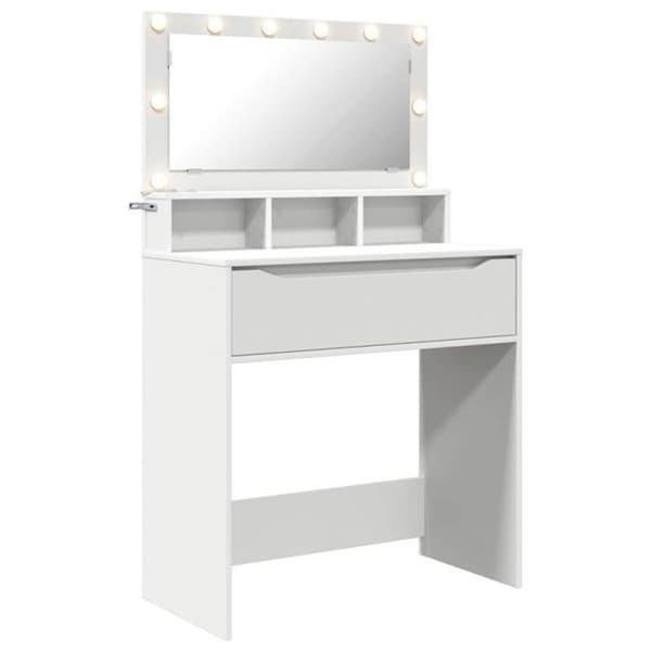 Coiffeuse Vidaxl Sminkbord för rum Vit 80 x 39,6 x 135 cm