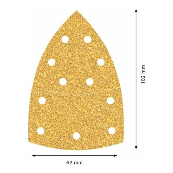 Slipande ark - BOSCH - C470 - 102 x 62 mm - Kornstorlek 40 - Kardborrefäste