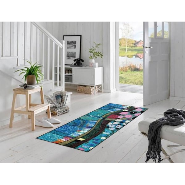 Stadsmatta i blått Tvättbar smutsmatta olika storlekar wash+dry Design Mått 190 x 75 cm