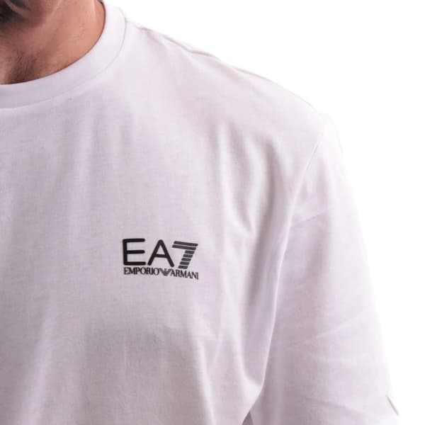 T-shirt - EA7 - Core Identity - Vit - Bomull - Korta ärmar Vit jag