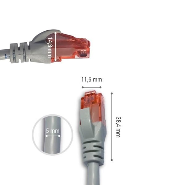 Welly Enjoy WY40157 7m CAT.6 Ethernet Gigabit LAN nätverkskabel - 2x RJ45-kontakter - höghastighet 10-100-1000 MB-s - UTP - PC- 1734