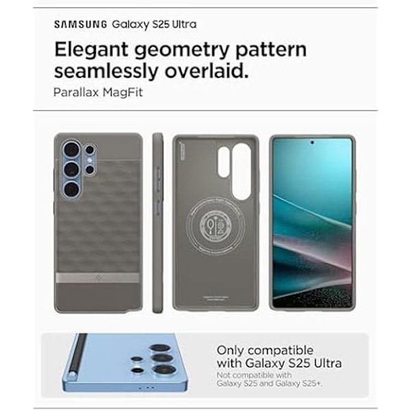 Spigen Parallax MagFit Fodral Kompatibel med Samsung Galaxy S25 Ultra - Grå Aska