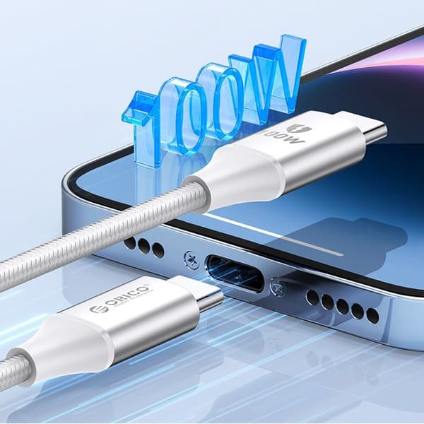 USB-C-kabel - ORICO - CDX - Power Delivery 60 W (PD 3.0) - 1 m - Flätad nylon