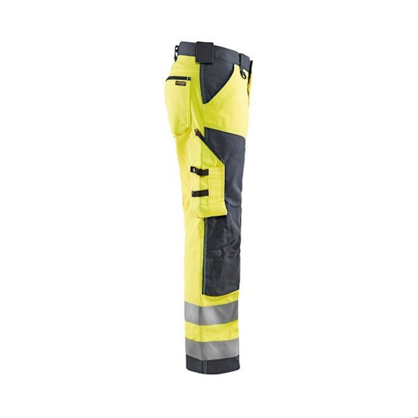 Arbetsbyxor - Blaklader - Hög synlighet - Stretch - Fluorescerande gul/grå - Hållbara och lätta fluorescerande gul/mellangrått 52