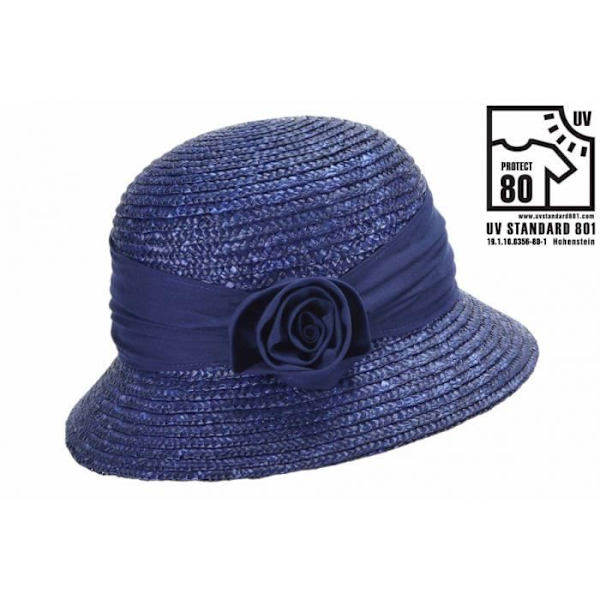 Marinblå halm cloche hatt - TRACLET - Cloche - Kvinna - Casual - Halm sammansättning Blå