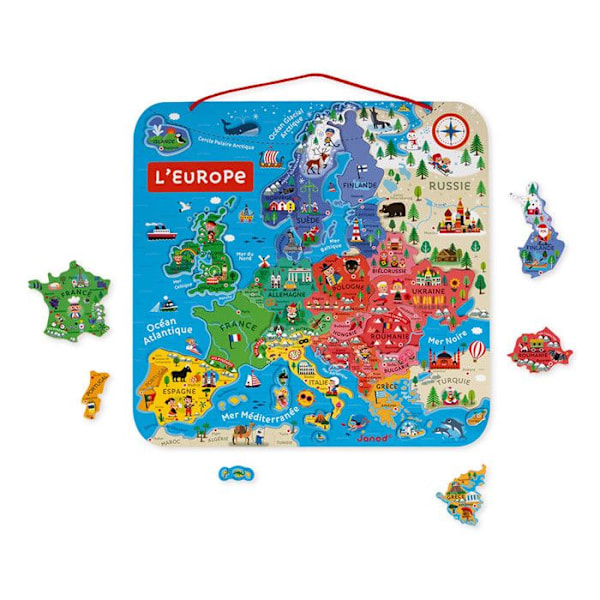 pussel karta europa magnetisk Flerfärgad