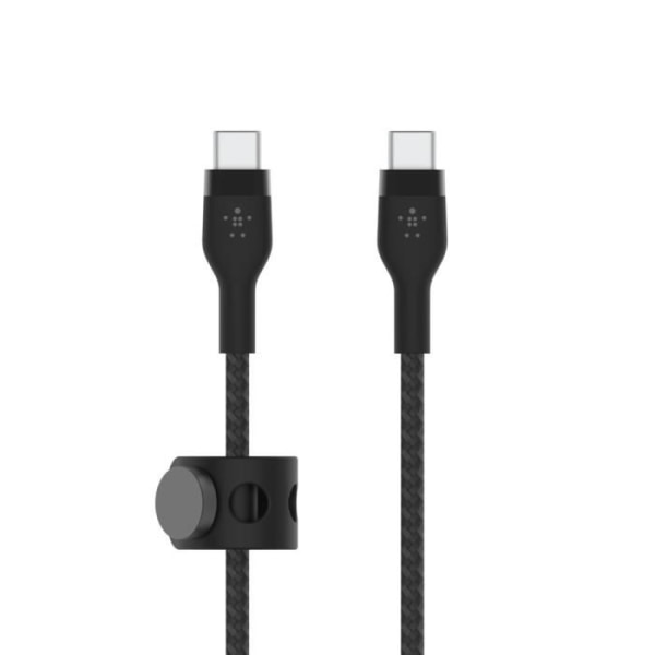 Belkin Boost Charge Pro Flex silikonflätad USB-C till USB-C-kabel (svart) - 3 m - Silic Laddnings- och synkroniseringskabel