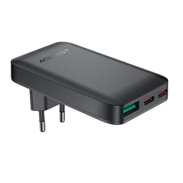 Batteri för Priza, GaN, 2x Typ-C, USB, PD65W - Acefast (A100) - Svart