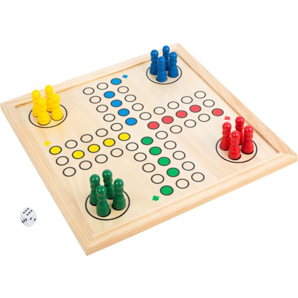 9-i-1 SMALL FOOT Game Box - Brädspel i trä för barn och vuxna Elfenben