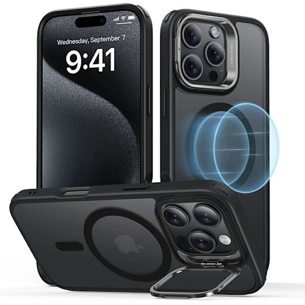 Coque för iPhone 16 Pro Max - ESR Classic Hybrid HaloLock Kickstand - Svart Frostad Frostade Svart