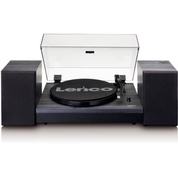 LENCO LS-300BK vinyl skivspelare - Bluetooth - 2 hastighetsinställningar - MMC - 2x10W - 2 högtalare - Svart