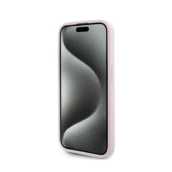 Karl Lagerfeld Diagonal Kviltad Text - Skal för iPhone 15 Pro (Rosa)