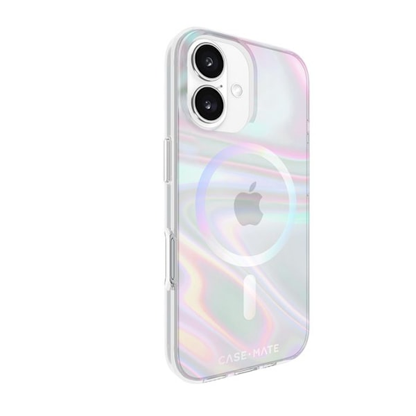 Skyddande skal - Case-Mate - iPhone 16 - Iriserande - Semi-hårt - Tvålbubbla Iriserande