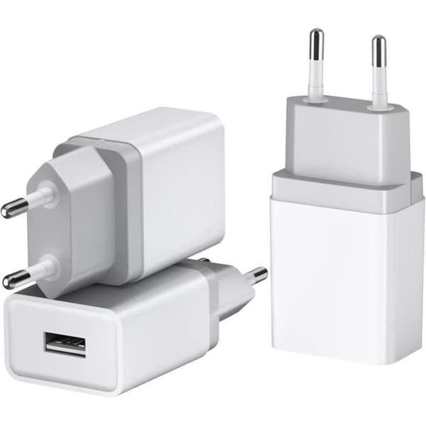 USB-laddare - GENERISK - 3-pack - 12W (5V/2,4A) - Ultraflatt - Kompakt