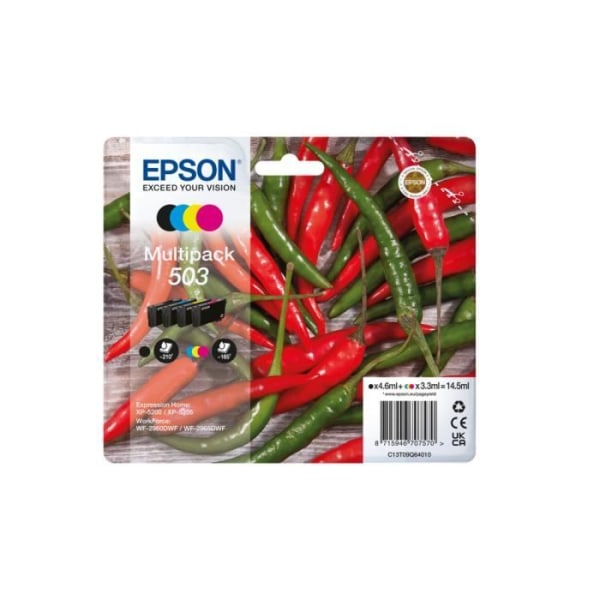 Epson Multipack Chilli 503 - Förpackning med 4 färgbläckpatroner cyan, magenta, gul, svart (14,5 ml)