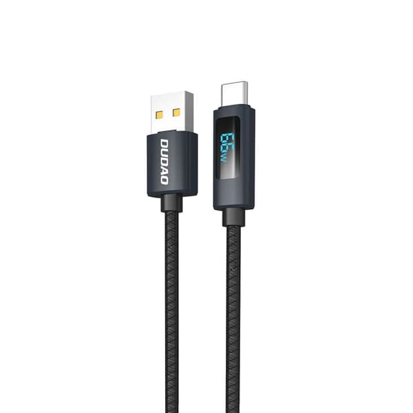 USB-kabel - DUDAO - L7T - USB-A/USB-C 66 W - LED-display - Flätad hylsa 1 m