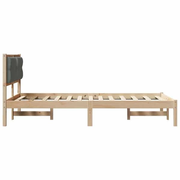 vidaXL Sängram Mörkgrå 120 x 200 cm Massivt trä 878190
