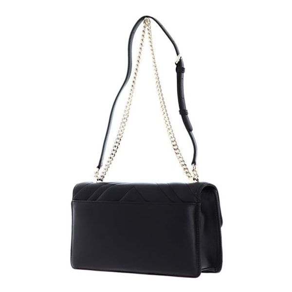 Axelväska med rem - DKNY - Elissa - Lamm läder - Svart - 27x18x8 cm svart