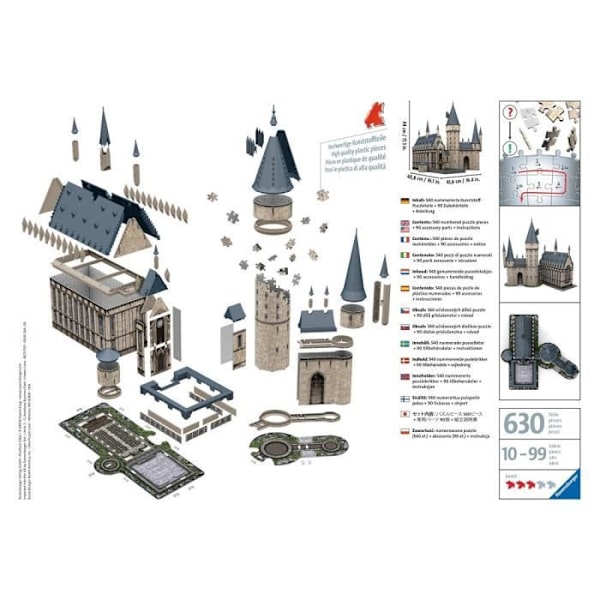 3D-pussel Hogwarts Castle - Ravensburger - 540 bitar - Harry Potter - utan lim Flerfärgad
