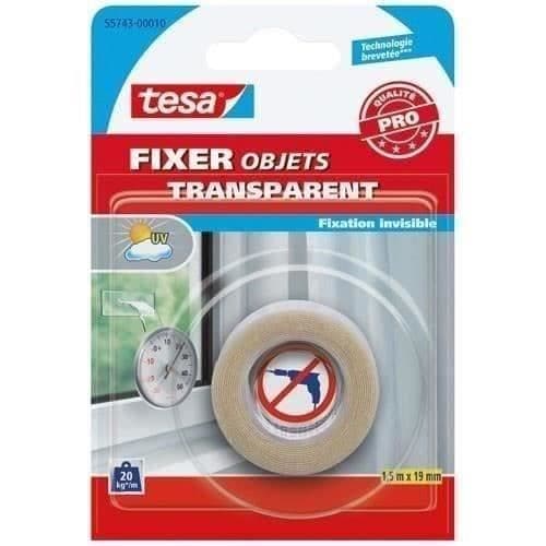 TESA dubbelsidig objektfixering transparent 1,5mx19mm