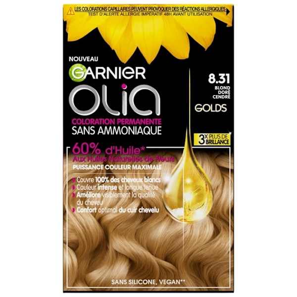 Garnier Olia Hårfärg 8.31 Ash Gyllene Blond 8.31 - Ask Guldblond