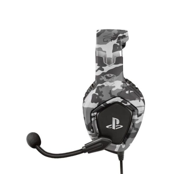 Trust Gaming PS4 och PS5 Gaming Headset med officiell licens för Playstation GXT 488 Forze-G, flexibel hopfällbar mikrofon - grå