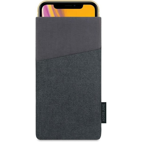 Fodral - Adore June - Clive - Kompatibel med iPhone XR - Grå Denim - Tillverkad i Europa Denim grå