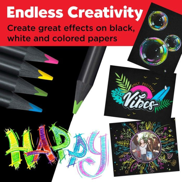 Faber-castell - FC116410 - 116410 - Black Edition färgpennor, neon + pastellfärger, etui med 12 delar Flerfärgad