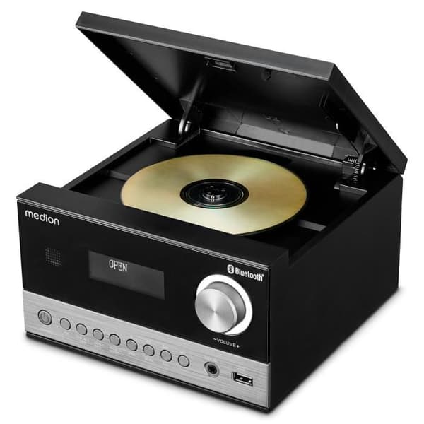 Mini HiFi-system - MEDION - DAB/PLL FM - CD-spelare - Bluetooth 5.3 - 2x15W RMS svart och grått