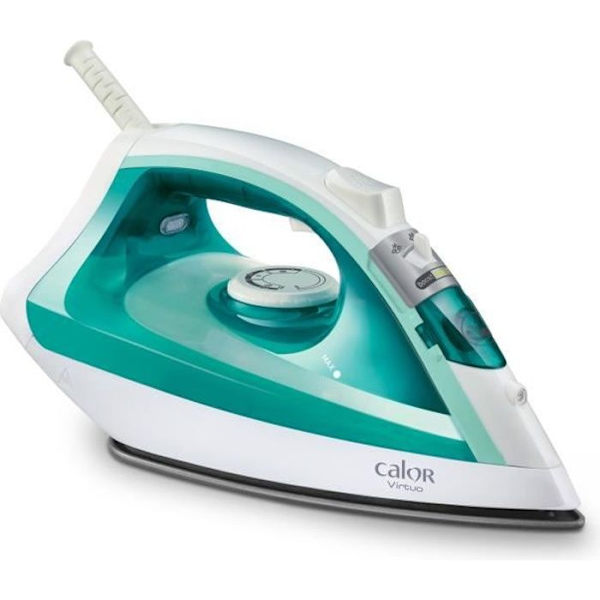 CALOR Ångstrykjärn, 1800 W, Ångflöde 24 g/min, Pressning 80 g/min, Vertikal ångning, Virtuo, Blå/grön FV1710C0