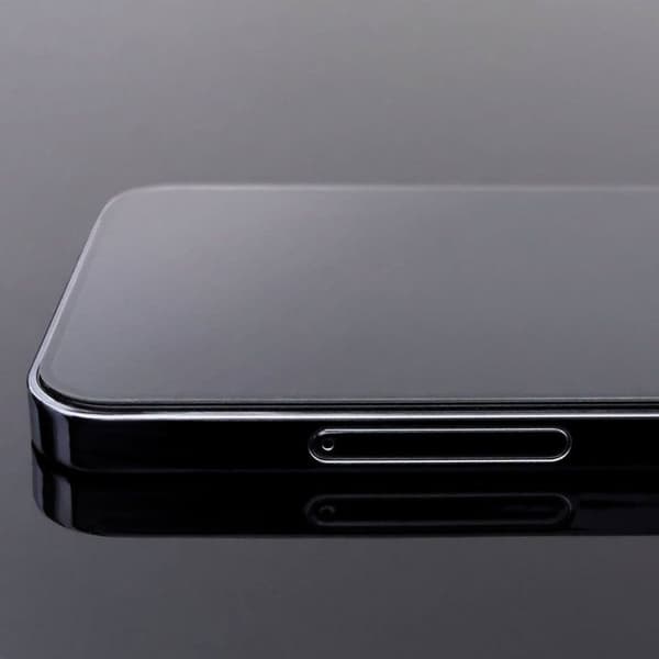 Hel härdat glas med ram för iPhone 15 Pro Max svart