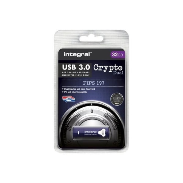 INTEGRAL Crypto Dual FIPS 197 USB-nyckel - 32 GB - USB 3.0