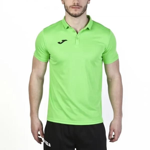 JOMA HOBBY barnpikétröja i neongrönt - korta ärmar - pikékrage Grön M