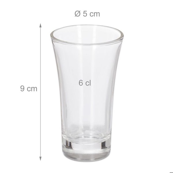 Shotglas - 10039777-0 - Transparent - Paket med 6 - Diska i diskmaskin - 5 x 5 x 9 cm transparent