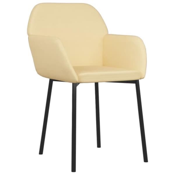vidaXL Matstolar 2 st Creme Sammet 344710