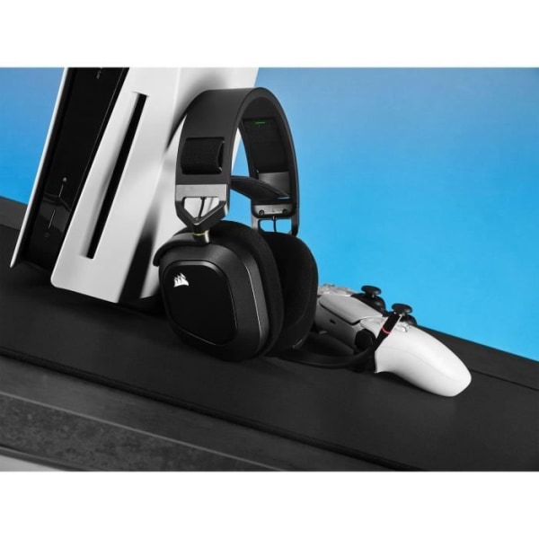 HS80 RGB trådlösa hörlurar - CORSAIR Carbon - Headsetmikrofon - Dolby Atmos - Trådlös teknologi