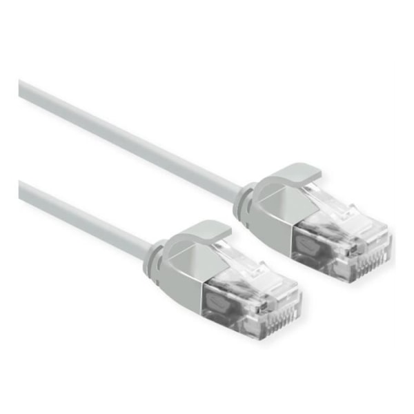 ROLINE Cat.6A UTP patchkabel grå 1,5m - 10 Gigabit Ethernet - Smal och flexibel - Antiböjskydd