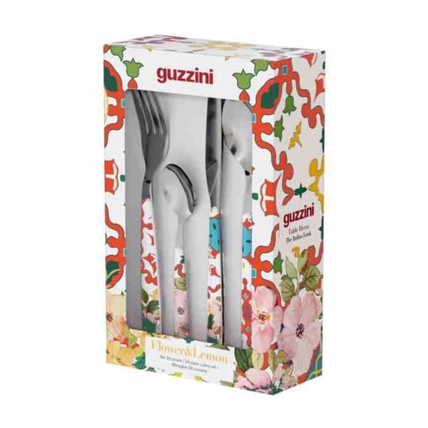 GUZZINI Flower&Citron Bestickset 24 delar Transparent röd Röd