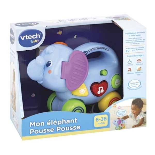 VTECH BABY - My Elephant Push Push Flerfärgad