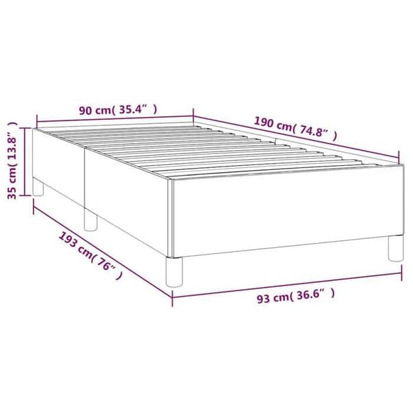 vidaXL Sängram utan madrass mörkblå 90x190 cm sammet 347298