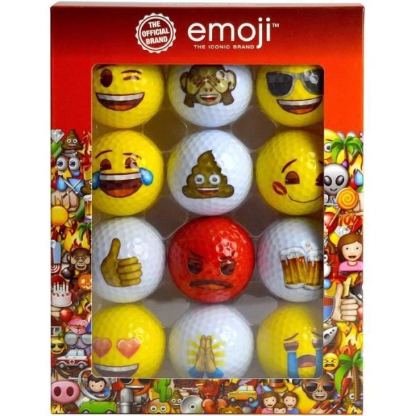 Emoji Fun Golf Balls Pack om 12